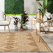nuLOOM Ranya Tribal Indoor/Outdoor Area Rug 4' x 6' Light Brown
