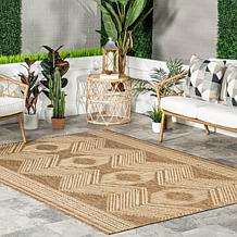 nuLOOM Ranya Tribal Indoor/Outdoor Area Rug 6' 7" x 9' Light Brown