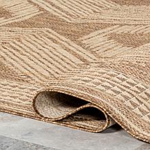 nuLOOM Ranya Tribal Indoor/Outdoor Area Rug 6' 7" x 9' Light Brown