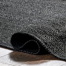 nuLOOM Rigo Hand Woven Farmhouse Jute Area Rug - 2' 6" x 6' Black