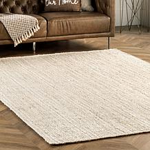 nuLOOM Rigo Hand Woven Farmhouse Jute Area Rug - 8' x 10' Off White