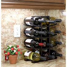 Oceanstar 12 Bottle Dark Espresso Bamboo Wine Rack