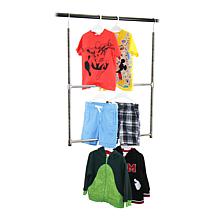 Oceanstar 2 Tier Portable Adjustable Closet Hanger Rod Chrome