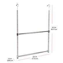 Oceanstar 2 Tier Portable Adjustable Closet Hanger Rod Chrome