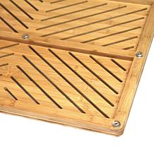 Oceanstar Bamboo Floor and Bathmat with Non-Slip Rubber Feet