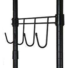 Oceanstar Garment Rack with Adjustable Shelves with Hooks Black