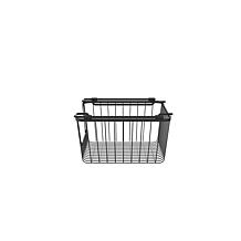 Oceanstar Stackable Metal Wire Storage Basket Set of 2 Black