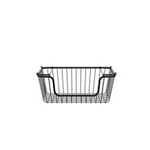 Oceanstar Stackable Metal Wire Storage Basket Set of 2 Black