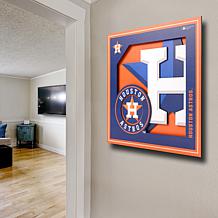 Officially Licensed MLB 3D Logo Series 12 x 12 Wall Art-Houston Astros