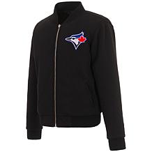 Officially Licensed MLB Blue Jays Ladies Jacket w Fleece & Nylon Sides