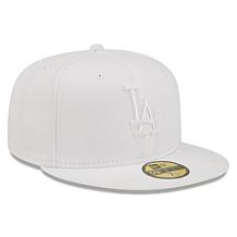 Officially Licensed MLB Men's New Era White Fitted Hat - Dodgers