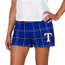 Officially Licensed MLB Ultimate Ladies Flannel Short - Rangers