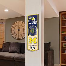 Officially Licensed NCAA 6" x 19" 3D Stadium Banner - Wolverines