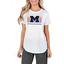 Officially Licensed NCAA Michigan Gable Ladies' Crew Neck Top