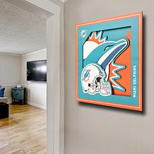 Officially Licensed NFL 3D Logo Series Wall Art - 12" x 12" - Dolphins