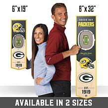 Officially Licensed NFL 6" x 19" 3D Stadium Banner - Green Bay Pack...