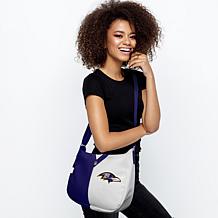 Officially Licensed NFL Baltimore Ravens Pebble Split Hobo Bag