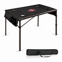 Officially Licensed NFL Black Portable Folding Travel Table - 49ers