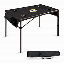Officially Licensed NFL Black Portable Folding Travel Table - LA Rams