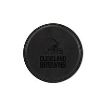 Officially Licensed NFL Browns Black Personalized Coaster 4pk