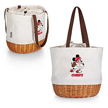 Officially Licensed NFL Canvas and Willow Basket Tote - Mickey Chiefs