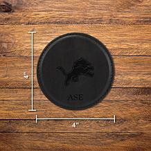 Officially Licensed NFL Detroit Lions Black Personalized Coaster 4pk