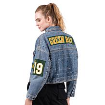 Officially Licensed NFL G34Her By Carl Banks Game Ball Denim Jacket