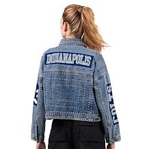 Officially Licensed NFL G34Her By Carl Banks Game Ball Denim Jacket