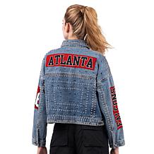 Officially Licensed NFL G34Her By Carl Banks Game Ball Denim Jacket