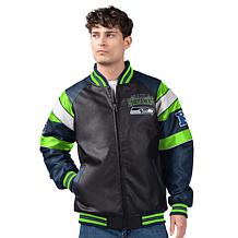 Officially Licensed NFL Men's Faux Leather Varsity Jacket by Glll