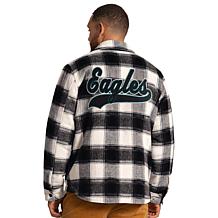 Officially Licensed NFL Men's Plaid Shirt Jacket