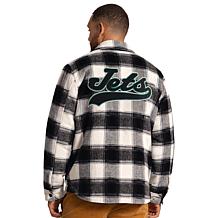 Officially Licensed NFL Men's Plaid Shirt Jacket