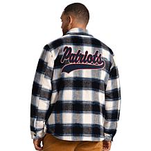 Officially Licensed NFL Men's Plaid Shirt Jacket