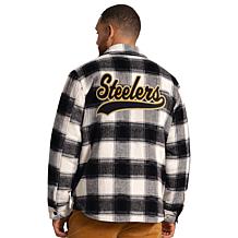 Officially Licensed NFL Men's Plaid Shirt Jacket