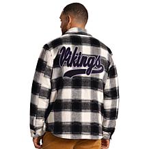 Officially Licensed NFL Men's Plaid Shirt Jacket