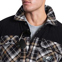 Officially Licensed NFL Men's Transitional Plaid Shirt Jacket by Glll