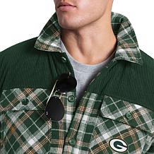 Officially Licensed NFL Men's Transitional Plaid Shirt Jacket by Glll