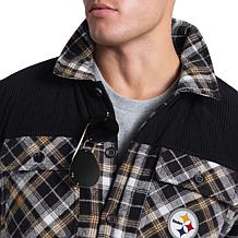 Officially Licensed NFL Men's Transitional Plaid Shirt Jacket by Glll