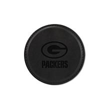 Officially Licensed NFL Packers Black Personalized Coaster 4pk