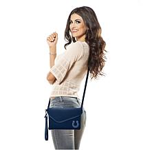 Officially Licensed NFL Pebble Fold Over Crossbody Purse - Colts 
