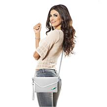 Officially Licensed NFL Pebble Fold Over Crossbody Purse - Dolphins 