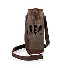 Officially Licensed NFL Picnic Time Waxed Canvas Wine Tote Bengals
