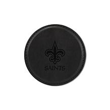 Officially Licensed NFL Saints Black Personalized Coaster 4pk