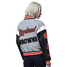 Officially Licensed NFL Starter Women's Cropped Varsity Jacket by Glll