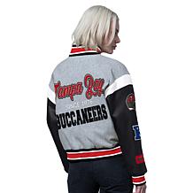 Officially Licensed NFL Starter Women's Cropped Varsity Jacket by Glll