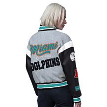 Officially Licensed NFL Starter Women's Cropped Varsity Jacket by Glll