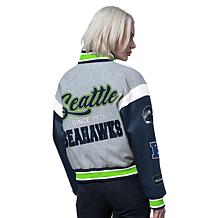 Officially Licensed NFL Starter Women's Cropped Varsity Jacket by Glll
