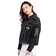 Officially Licensed NFL Women's Denim Studded Jacket by Glll