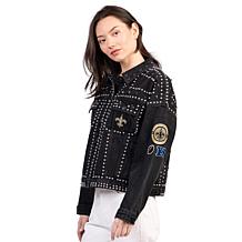 Officially Licensed NFL Women's Denim Studded Jacket by Glll