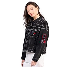 Officially Licensed NFL Women's Denim Studded Jacket by Glll